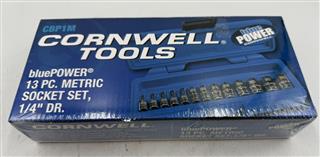 CORNWELL TOOLS BLUE-POWER CBP1M 13PC METRIC SOCKET SET ¼” DRIVE